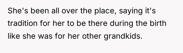 She's been all over the place, saying it's tradition for...