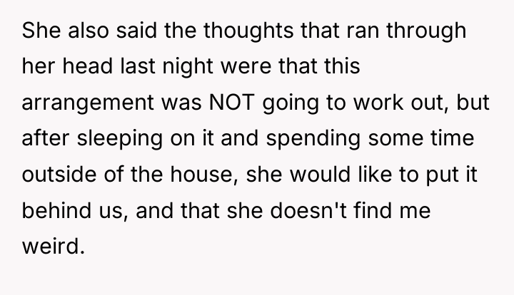She also said the thoughts that ran through her head...