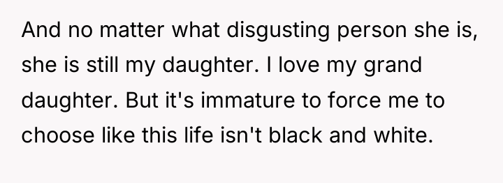 And no matter what disgusting person she is, she is...