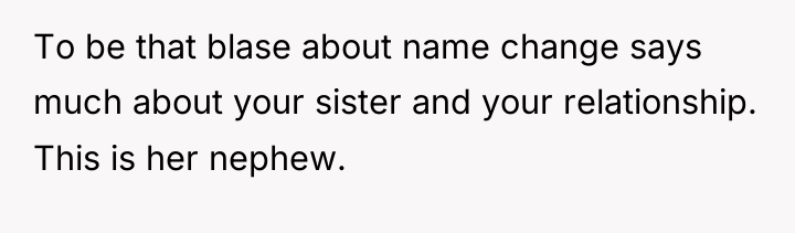 To be that blase about name change says much about...