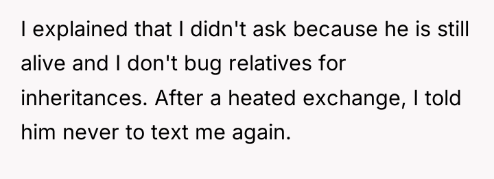 I explained that I didn't ask because he is still...