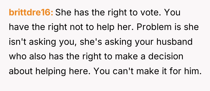 brittdre16 She has the right to vote. You have the...