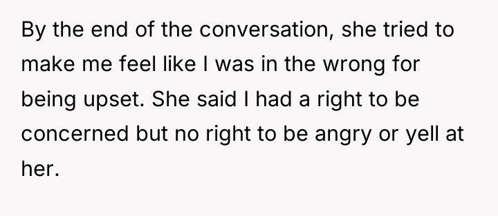 By the end of the conversation, she tried to make...
