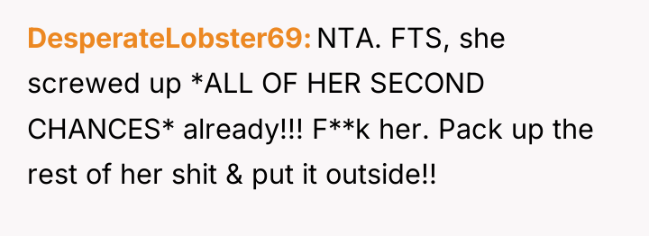 DesperateLobster69 NTA. FTS, she screwed up *ALL OF HER SECOND...