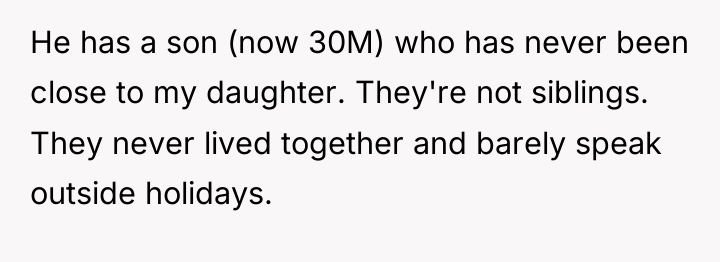 He has a son (now 30M) who has never been...