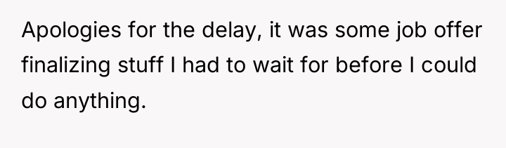 Apologies for the delay, it was some job offer finalizing...