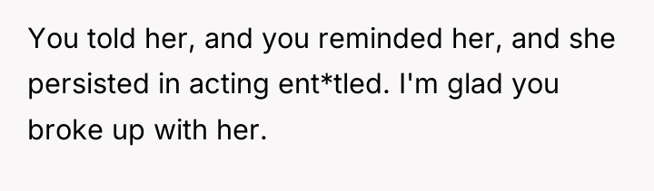 You told her, and you reminded her, and she persisted...