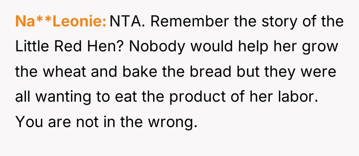 Na**Leonie NTA. Remember the story of the Little Red Hen?...