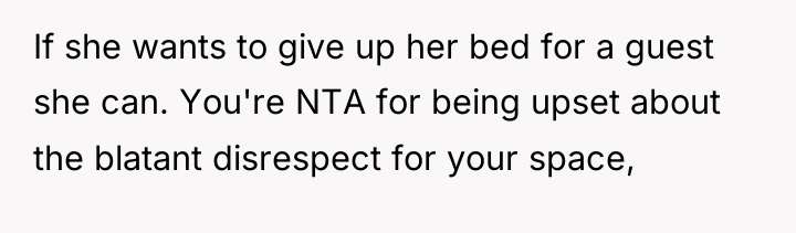 If she wants to give up her bed for a...