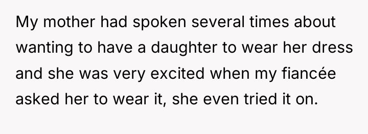 My mother had spoken several times about wanting to have...