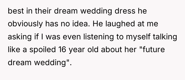 best in their dream wedding dress he obviously has no...