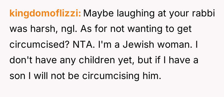 kingdomoflizzi Maybe laughing at your rabbi was harsh, ngl. As...