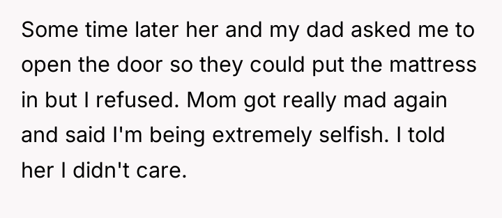 Some time later her and my dad asked me to...