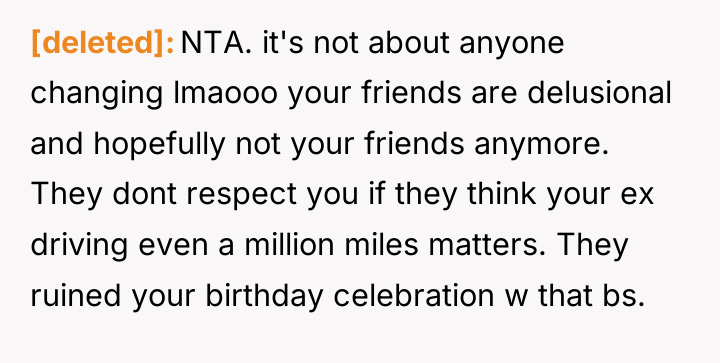 [deleted] NTA. it's not about anyone changing lmaooo your friends...