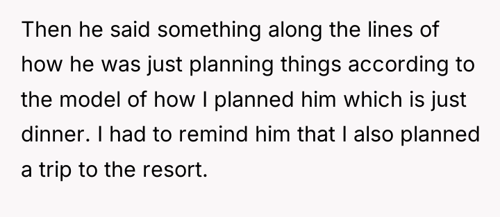 Then he said something along the lines of how he...