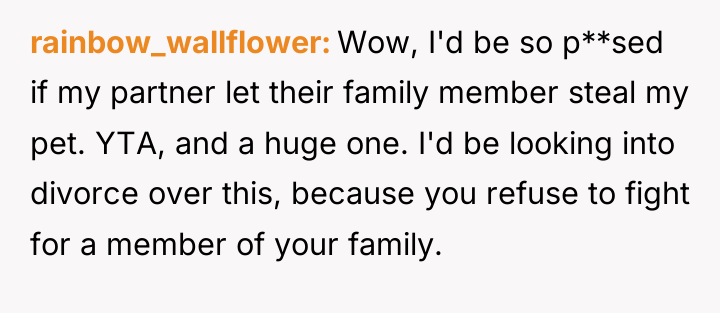rainbow_wallflower Wow, I'd be so p**sed if my partner let...