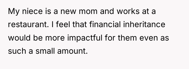 My niece is a new mom and works at a...