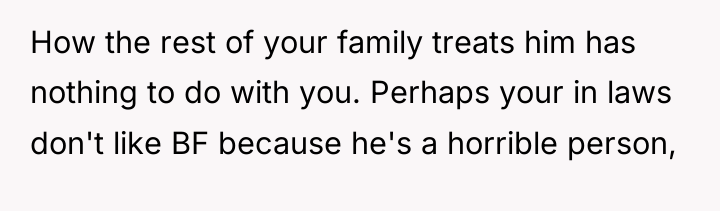 How the rest of your family treats him has nothing...