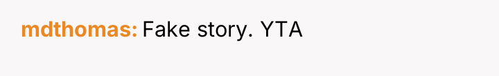 mdthomas Fake story. YTA