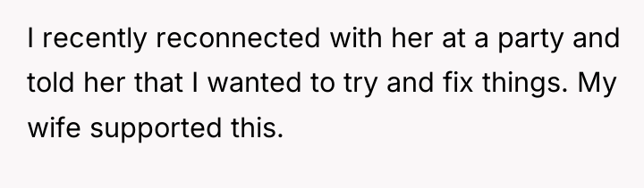 I recently reconnected with her at a party and told...