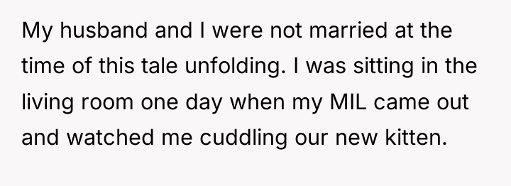My husband and I were not married at the time...