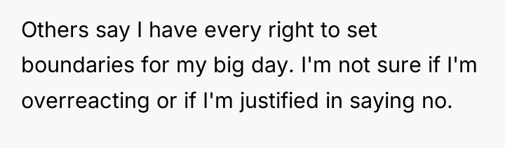 Others say I have every right to set boundaries for...