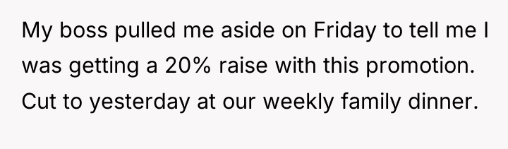 My boss pulled me aside on Friday to tell me...