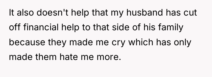 It also doesn't help that my husband has cut off...