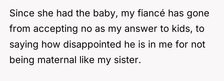 Since she had the baby, my fiancé has gone from...