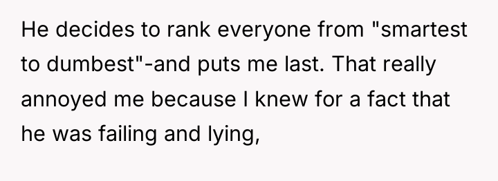 He decides to rank everyone from "smartest to dumbest"-and puts...