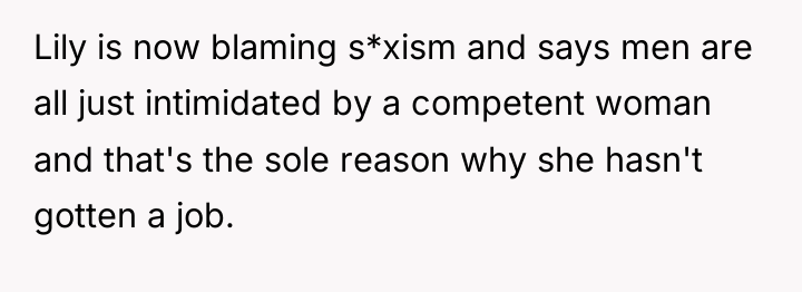 Lily is now blaming s*xism and says men are all...
