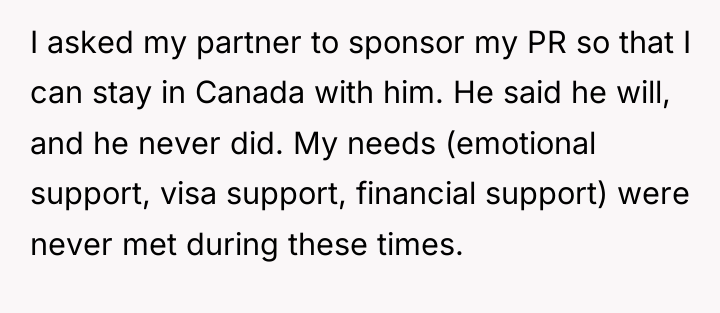 I asked my partner to sponsor my PR so that...