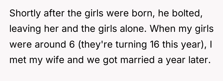 Shortly after the girls were born, he bolted, leaving her...