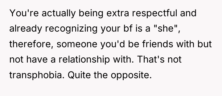 You're actually being extra respectful and already recognizing your bf...