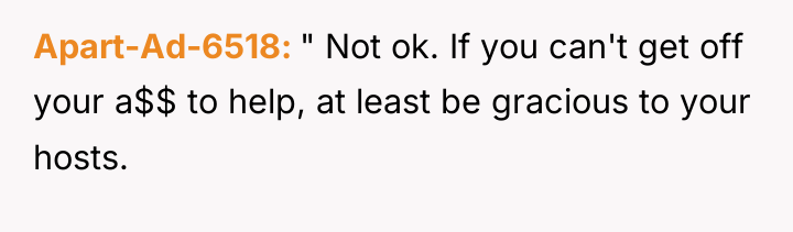 Apart-Ad-6518 " Not ok. If you can't get off your...