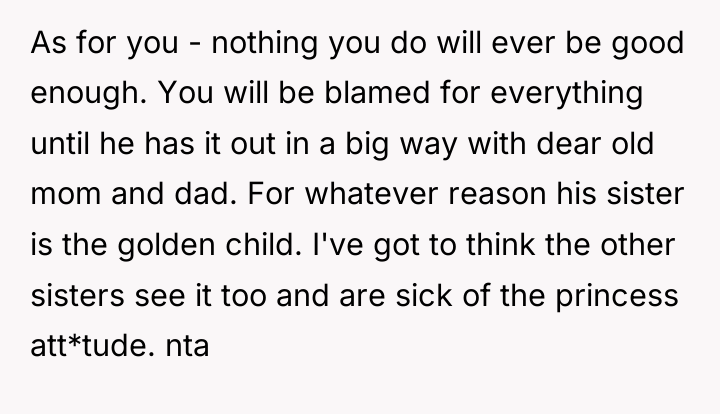 As for you - nothing you do will ever be...