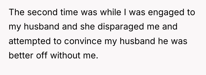 The second time was while I was engaged to my...