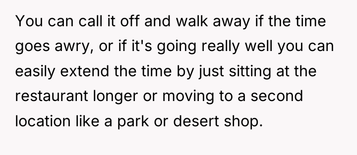 You can call it off and walk away if the...