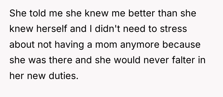 She told me she knew me better than she knew...