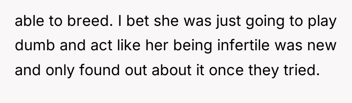 able to breed. I bet she was just going to...