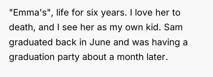 "Emma's", life for six years. I love her to death,...