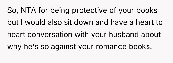 So, NTA for being protective of your books but I...