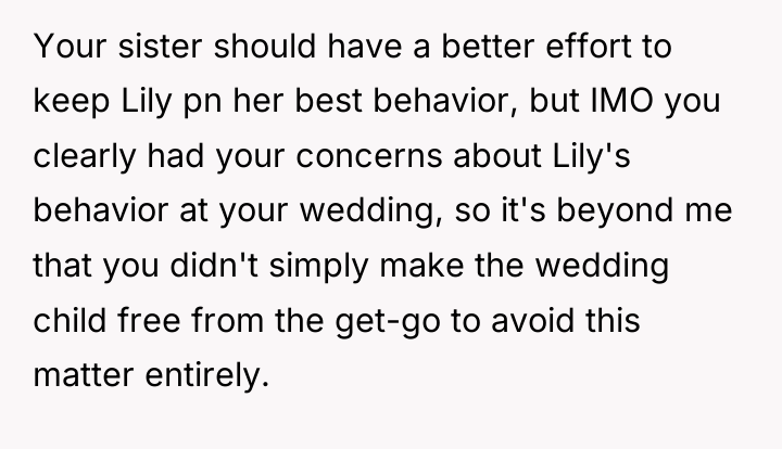 Your sister should have a better effort to keep Lily...