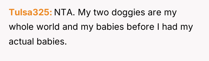 Tulsa325 NTA. My two doggies are my whole world and...