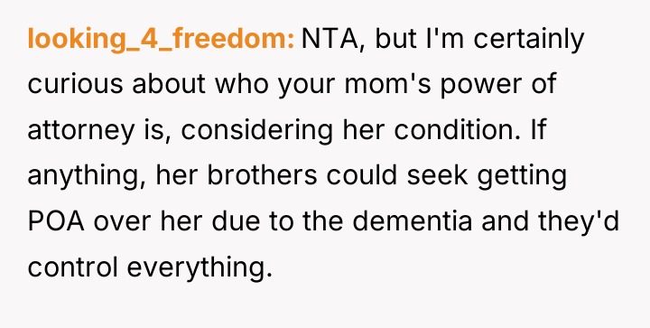 looking_4_freedom NTA, but I'm certainly curious about who your mom's...