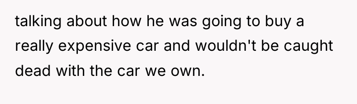 talking about how he was going to buy a really...