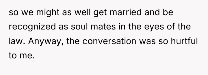so we might as well get married and be recognized...
