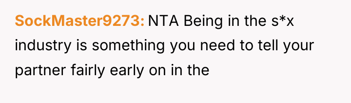 SockMaster9273 NTA Being in the s*x industry is something you...