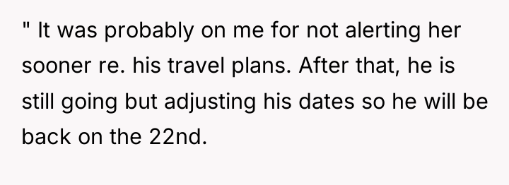 " It was probably on me for not alerting her...