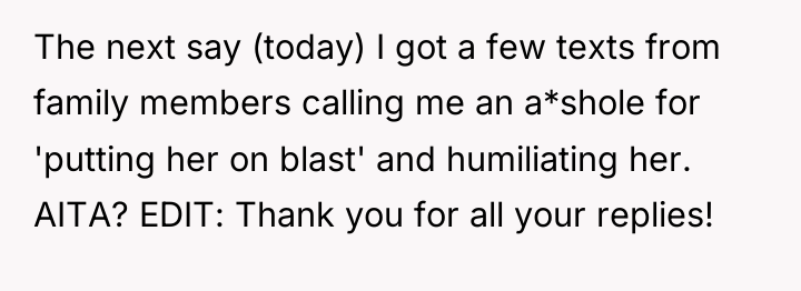 The next say (today) I got a few texts from...